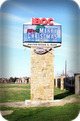 Full-color LED sign with stone - Texas LED Sign Company